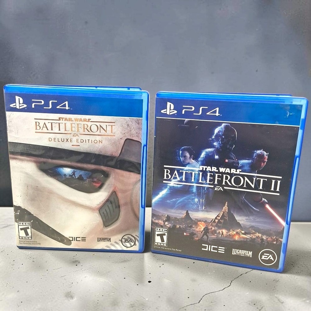 Star Wars Battlefront Deluxe Edition & Battlefront II PS4 Game Bundle EA 2015-17